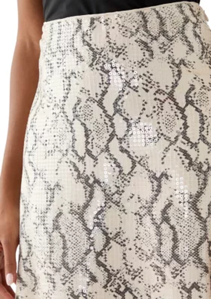 Women's Snake Sequin A-Line Skirt