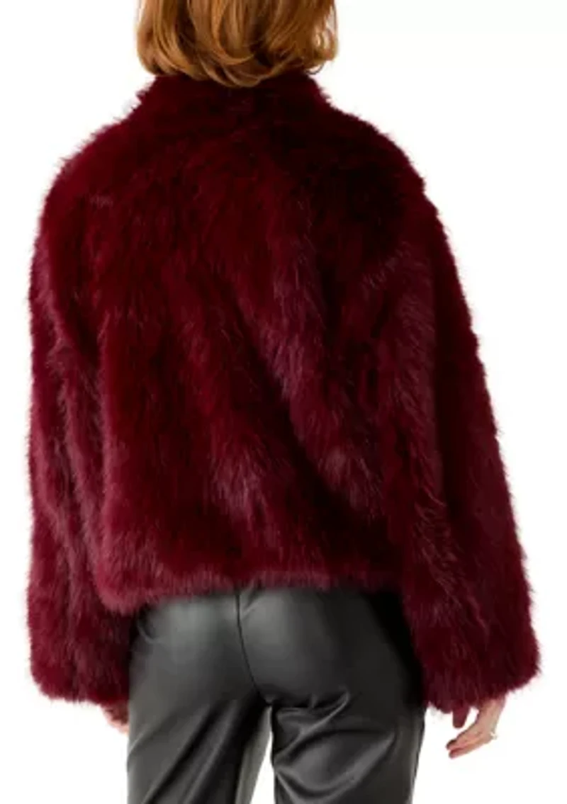 Women's Stand Collar Faux Fur Jacket
