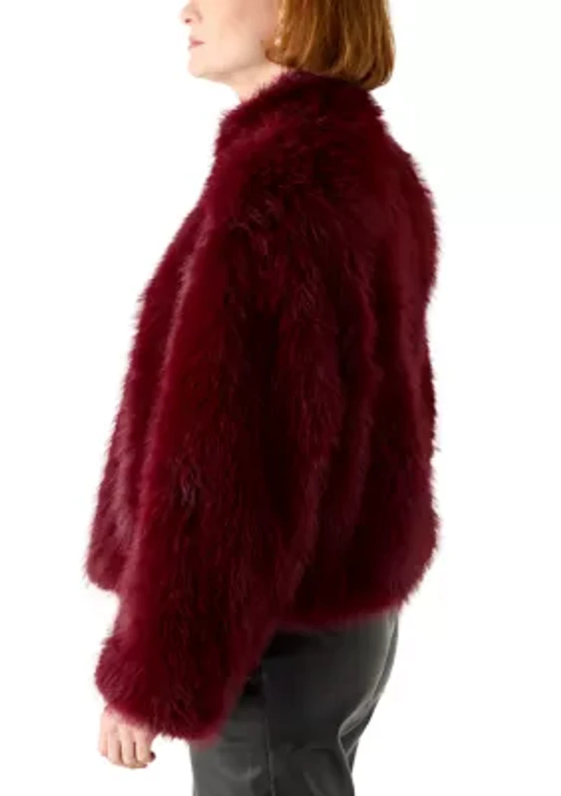 Women's Stand Collar Faux Fur Jacket
