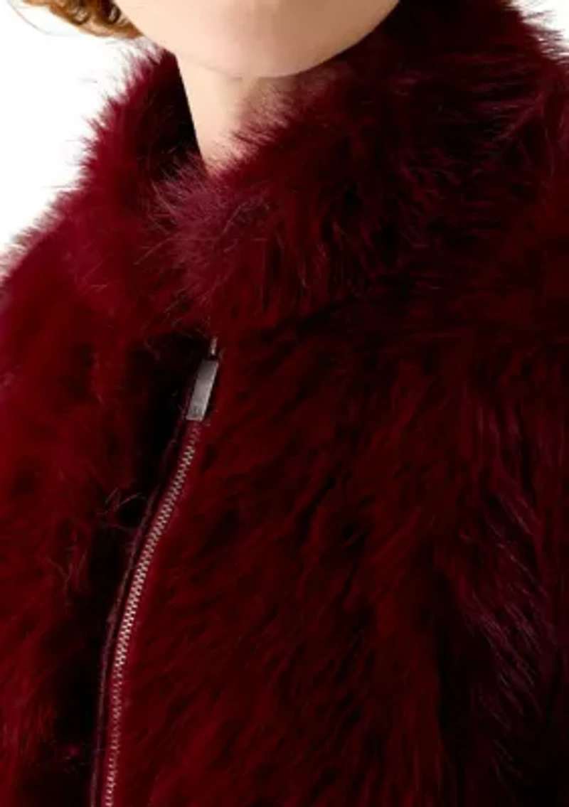 Women's Stand Collar Faux Fur Jacket