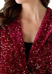 Women's Sequin Velvet Open Jacket