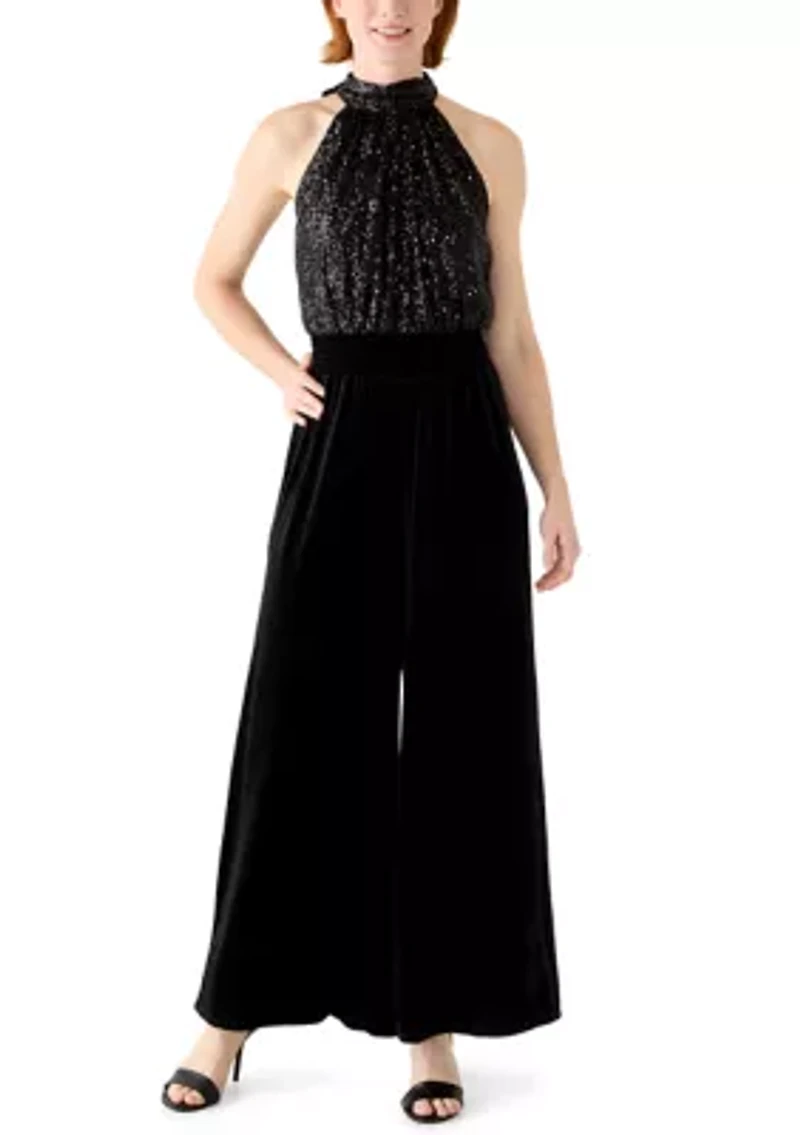 Women's Sequin Halter Jumpsuit