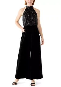 Women's Sequin Halter Jumpsuit
