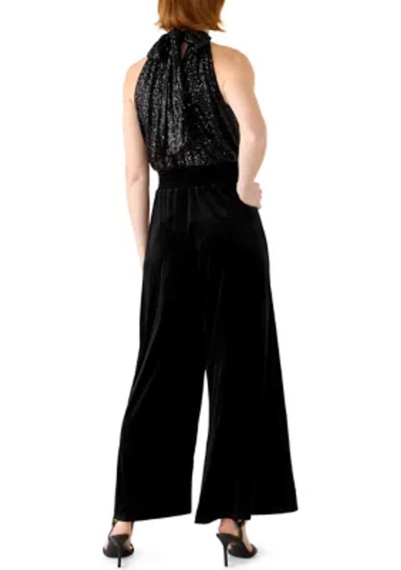 Women's Sequin Halter Jumpsuit