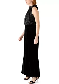 Women's Sequin Halter Jumpsuit