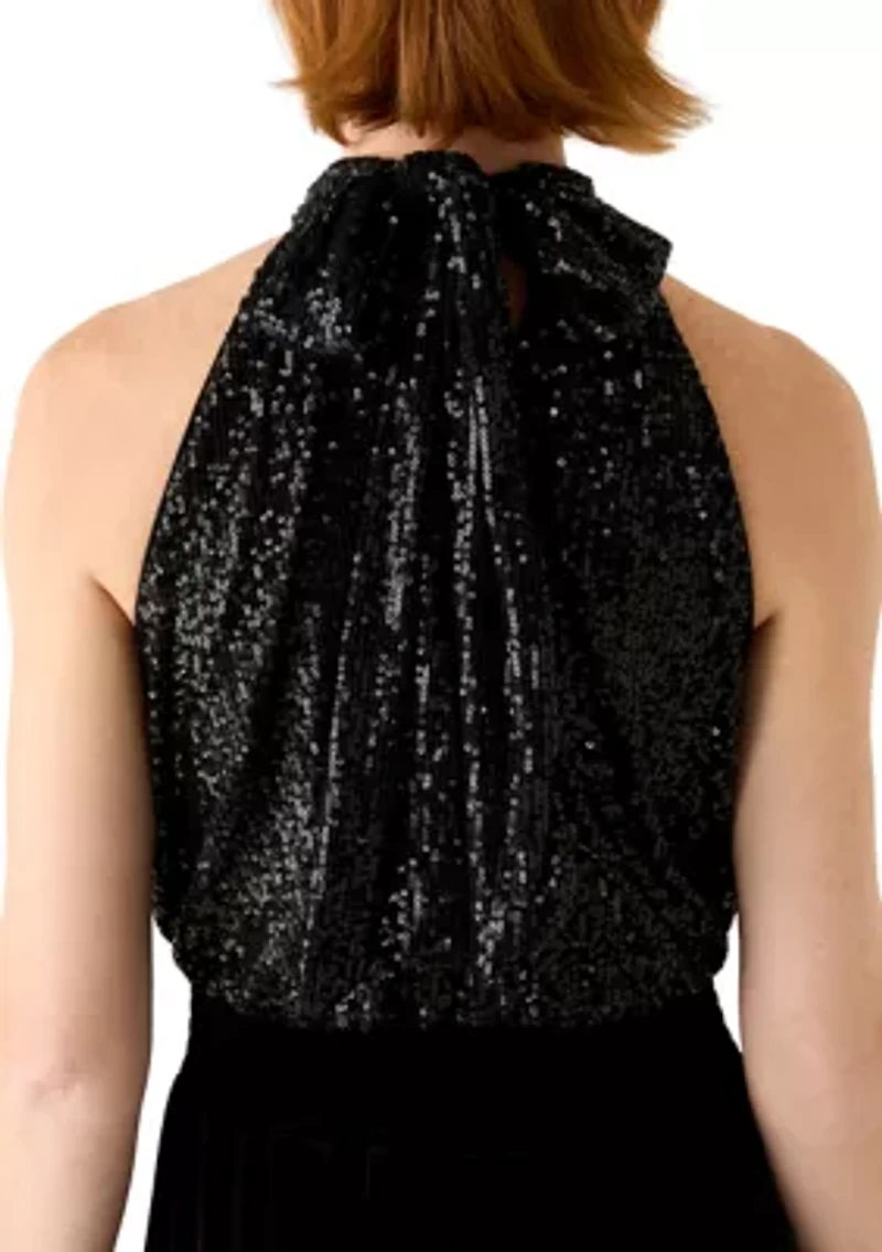 Women's Sequin Halter Jumpsuit