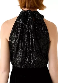 Women's Sequin Halter Jumpsuit