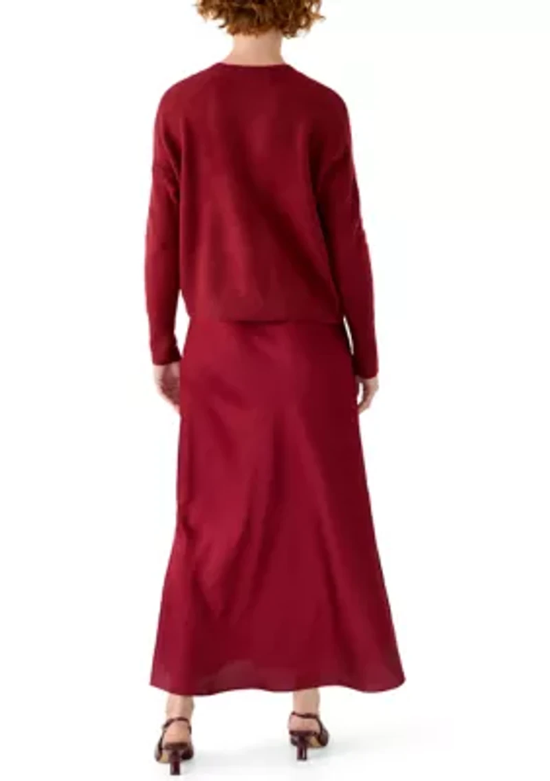 Women's Long Sleeve Mock Neck Sweater with Slip Dress