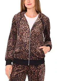 Women's Zip Front Leopard Print Jacket