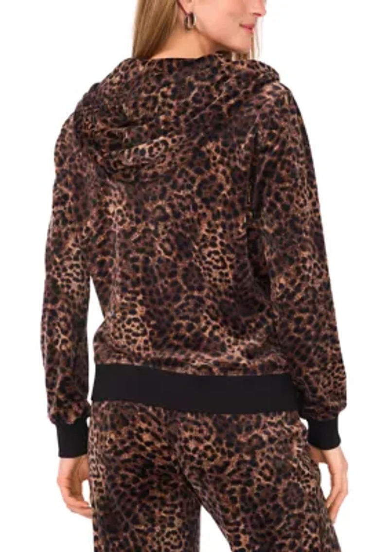 Women's Zip Front Leopard Print Jacket
