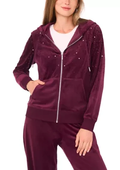 Women's Velour Zip Front Jacket