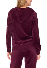 Women's Velour Zip Front Jacket