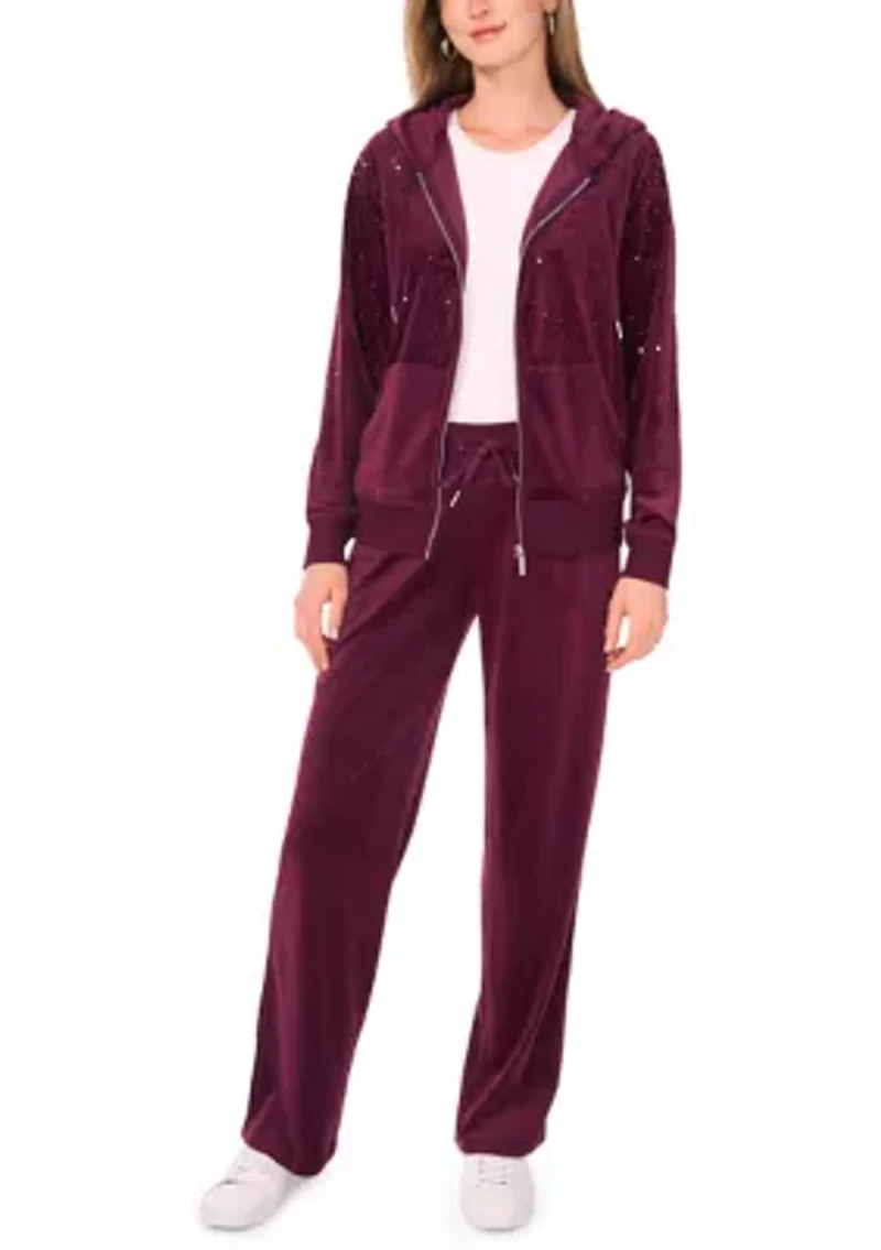 Women's Velour Zip Front Jacket