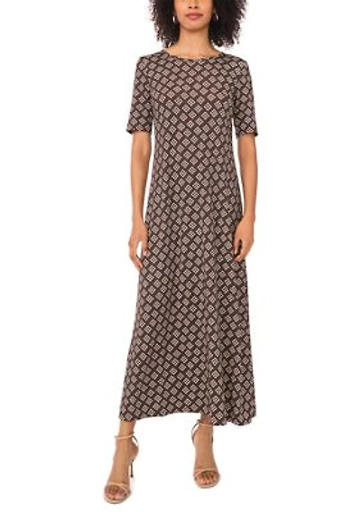 Women's Elbow Sleeve Printed Maxi Dress