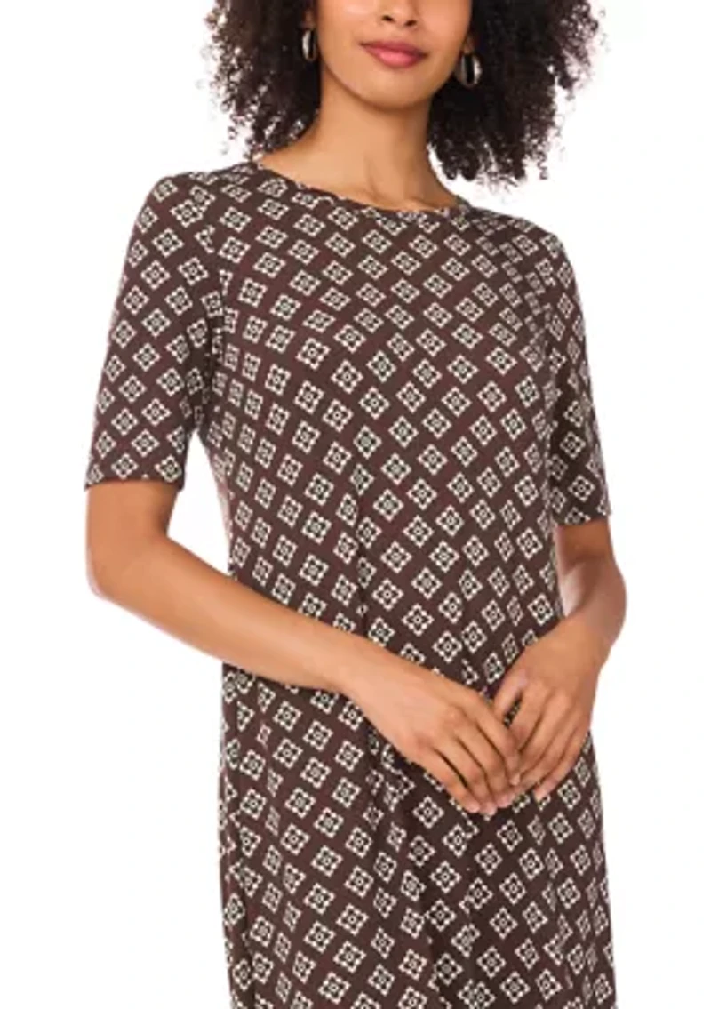 Women's Elbow Sleeve Printed Maxi Dress