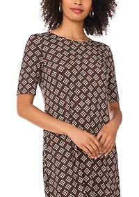 Women's Elbow Sleeve Printed Maxi Dress