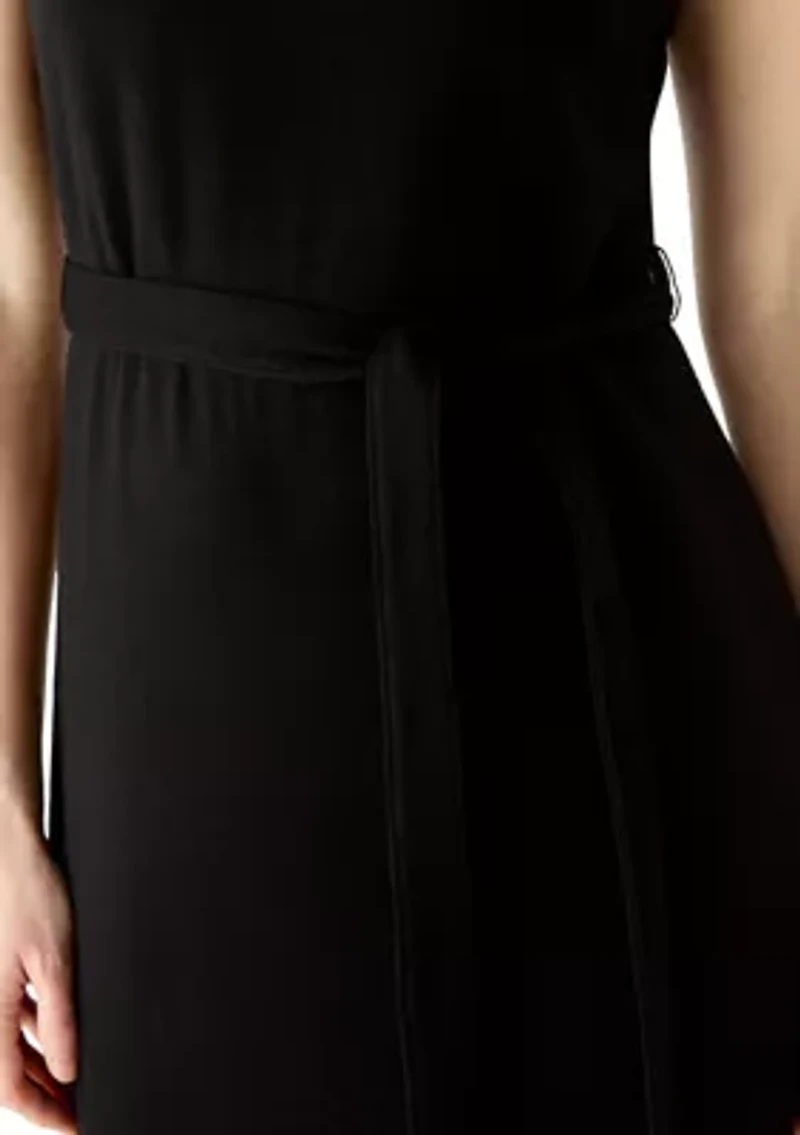 Women's Sleeveless Belted Midi Dress