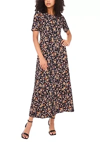 Women's Short Sleeve Floral Dress