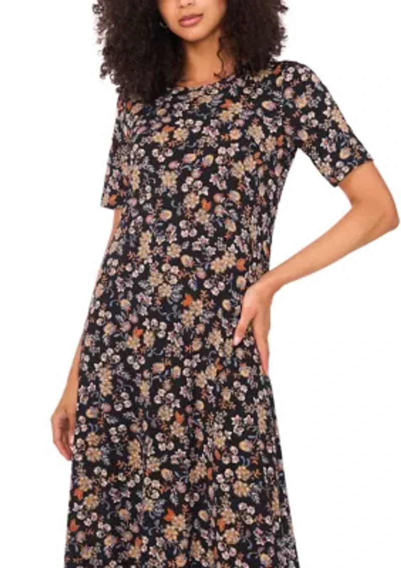 Women's Short Sleeve Floral Dress