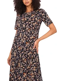 Women's Short Sleeve Floral Dress