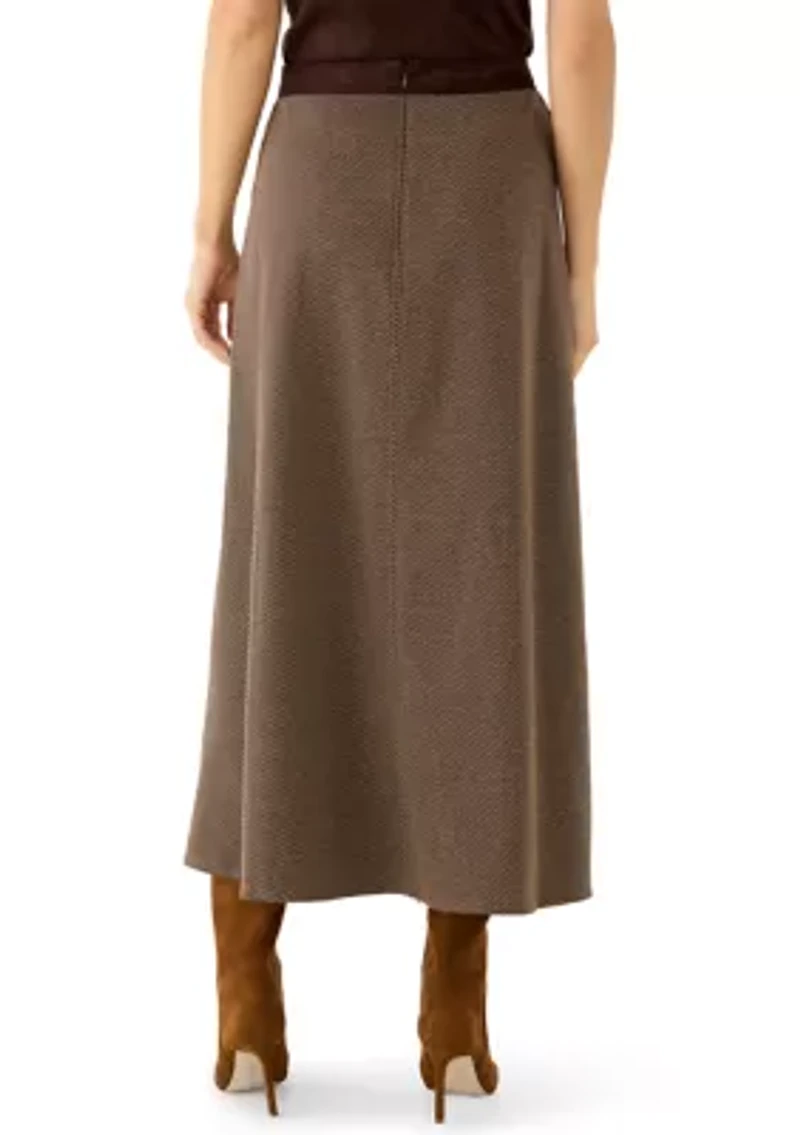 Women's Vegan Suede A-Line Skirt