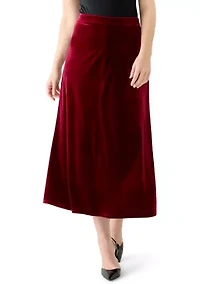 Women's Sequin Velvet Midi Skirt