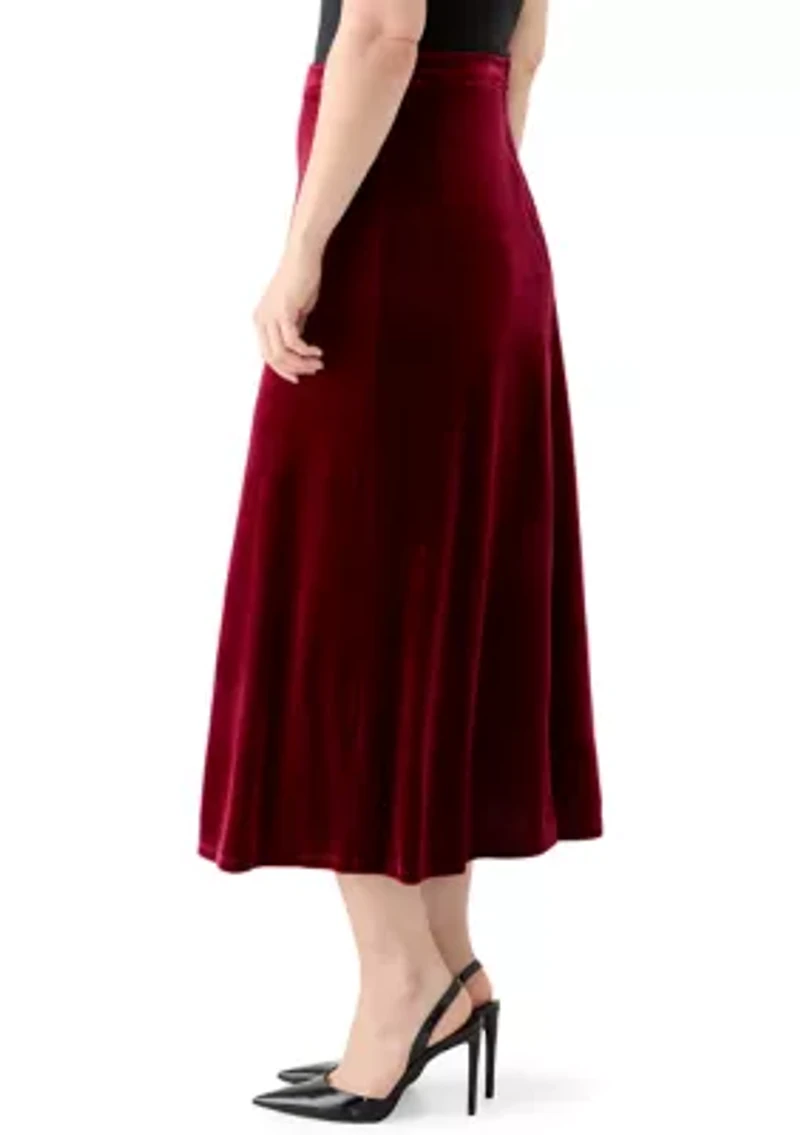 Women's Sequin Velvet Midi Skirt