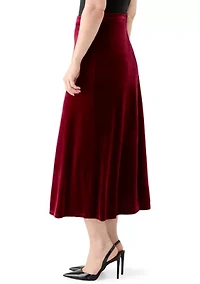 Women's Sequin Velvet Midi Skirt
