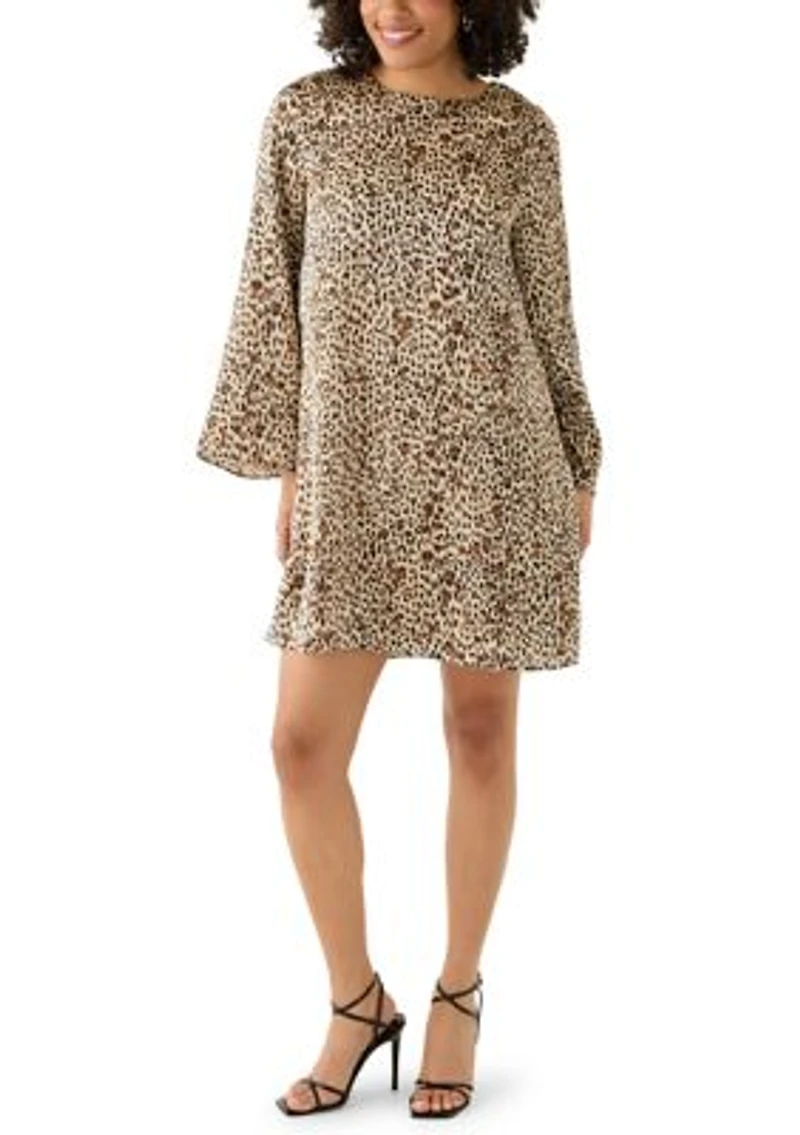 Women's Long Sleeve Leopard Print Dress