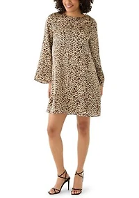 Women's Long Sleeve Leopard Print Dress