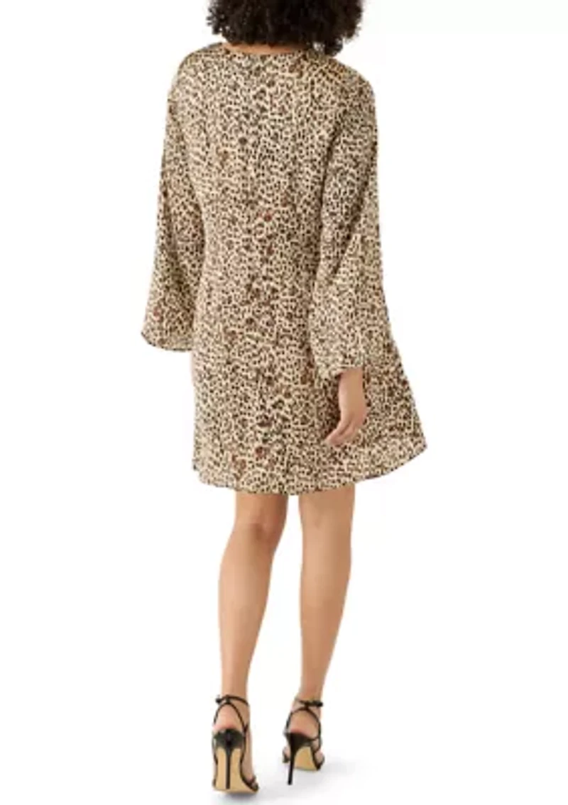 Women's Long Sleeve Leopard Print Dress