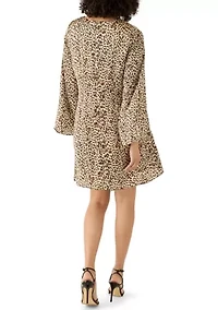 Women's Long Sleeve Leopard Print Dress