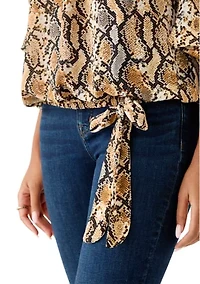 Women's Off the Shoulder Chacha Snake Print Blouse