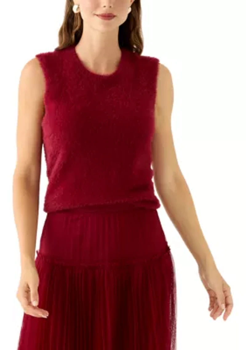 Women's Sleeveless Furry Sweater
