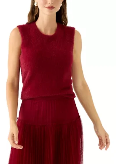 Women's Sleeveless Furry Sweater