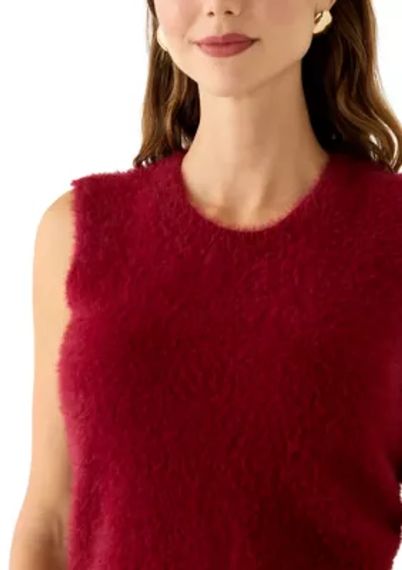 Women's Sleeveless Furry Sweater