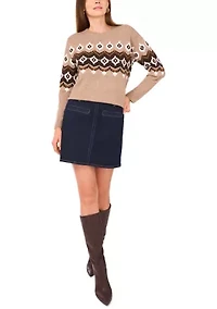 Women's Long Sleeve Crew Neck Sweater