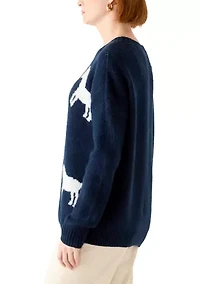 Women's Long Sleeve All Over Horse Sweater