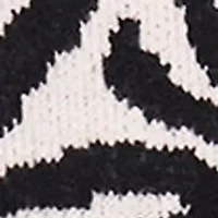 Women's Long Sleeve Tipped Zebra Sweater