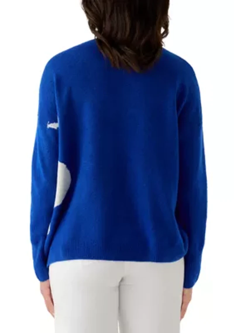 Women's Long Sleeve Floral Sweater