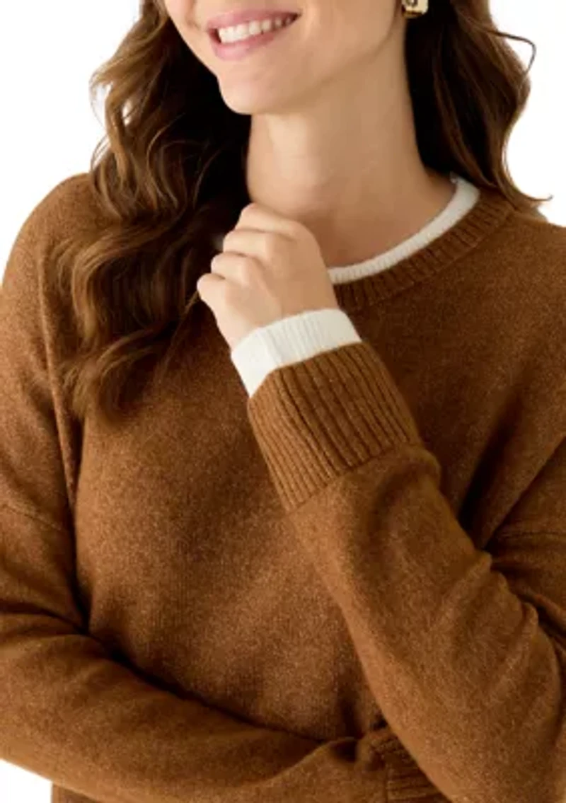 Women's Trim Crew Neck Sweater
