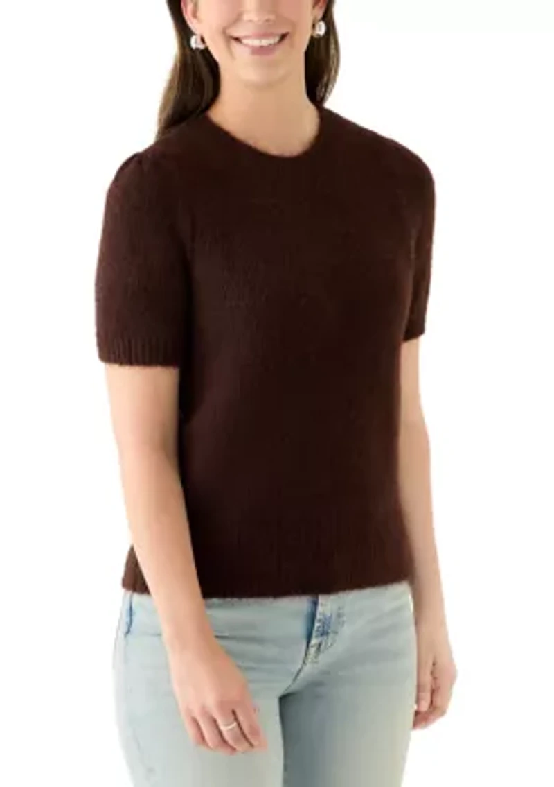Women's Short Sleeve Crew Neck Sweater