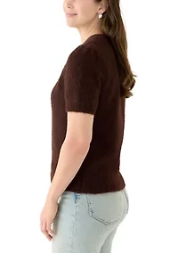 Women's Short Sleeve Crew Neck Sweater