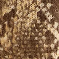 Women's Long Sleeve Snake Print Crew Neck Sweater