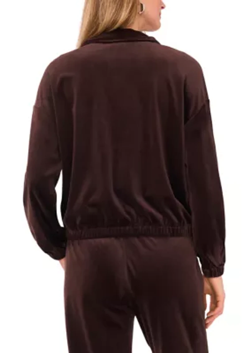 Women's Zip Front Velour Jacket