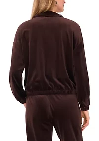 Women's Zip Front Velour Jacket