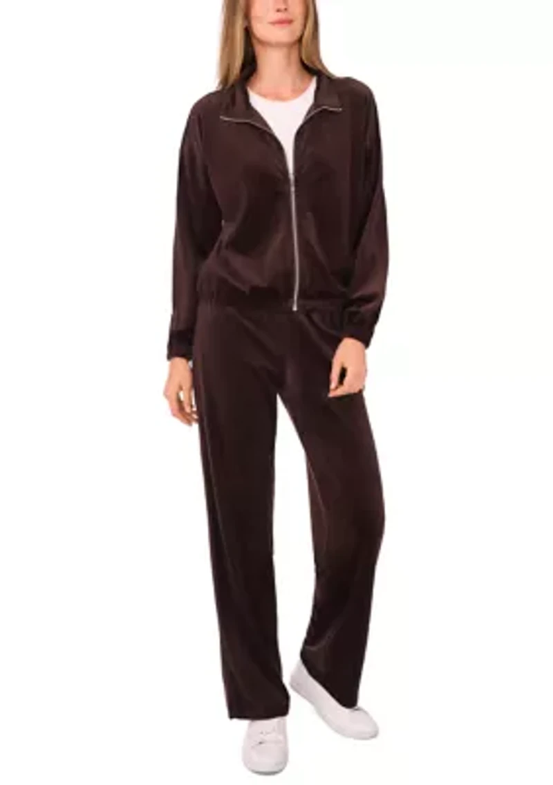 Women's Zip Front Velour Jacket