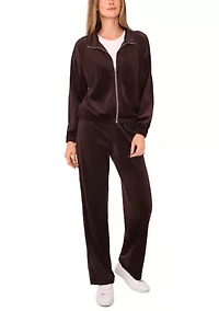 Women's Zip Front Velour Jacket