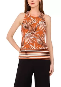 Women's Sleeveless Border Printed Top