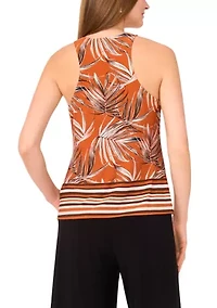 Women's Sleeveless Border Printed Top